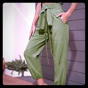 Olive high waisted pants